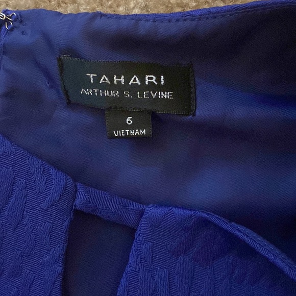 Tahari Blue Flare Dress - Picture 7 of 8